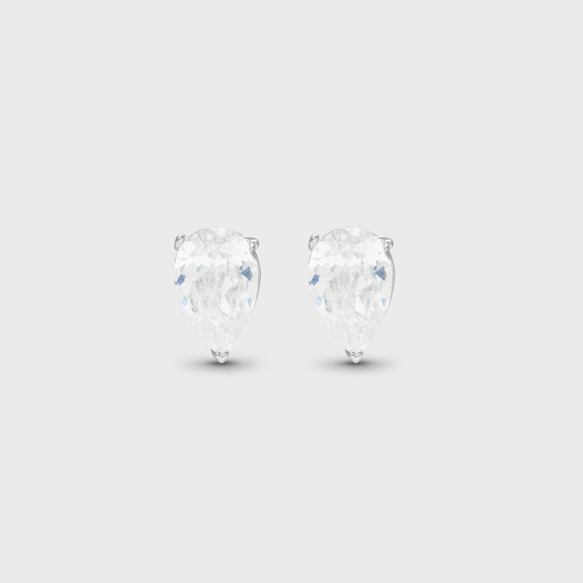Crystal Haze Pear Shaped Studs - Clear