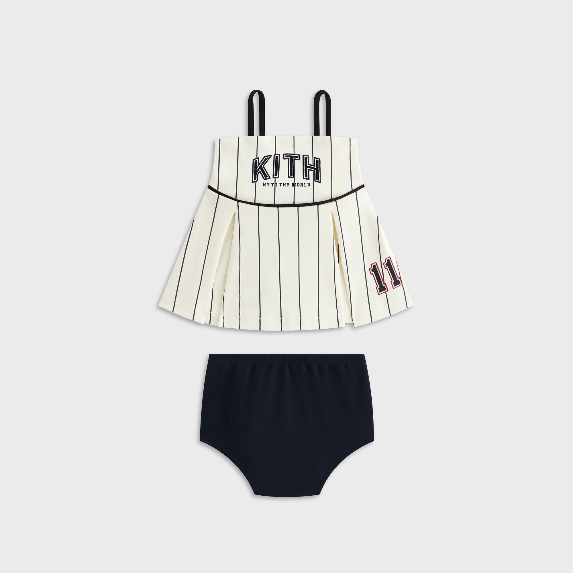 Kith Baby Pinstripe Baseball Dress Bloomer Set - Silk