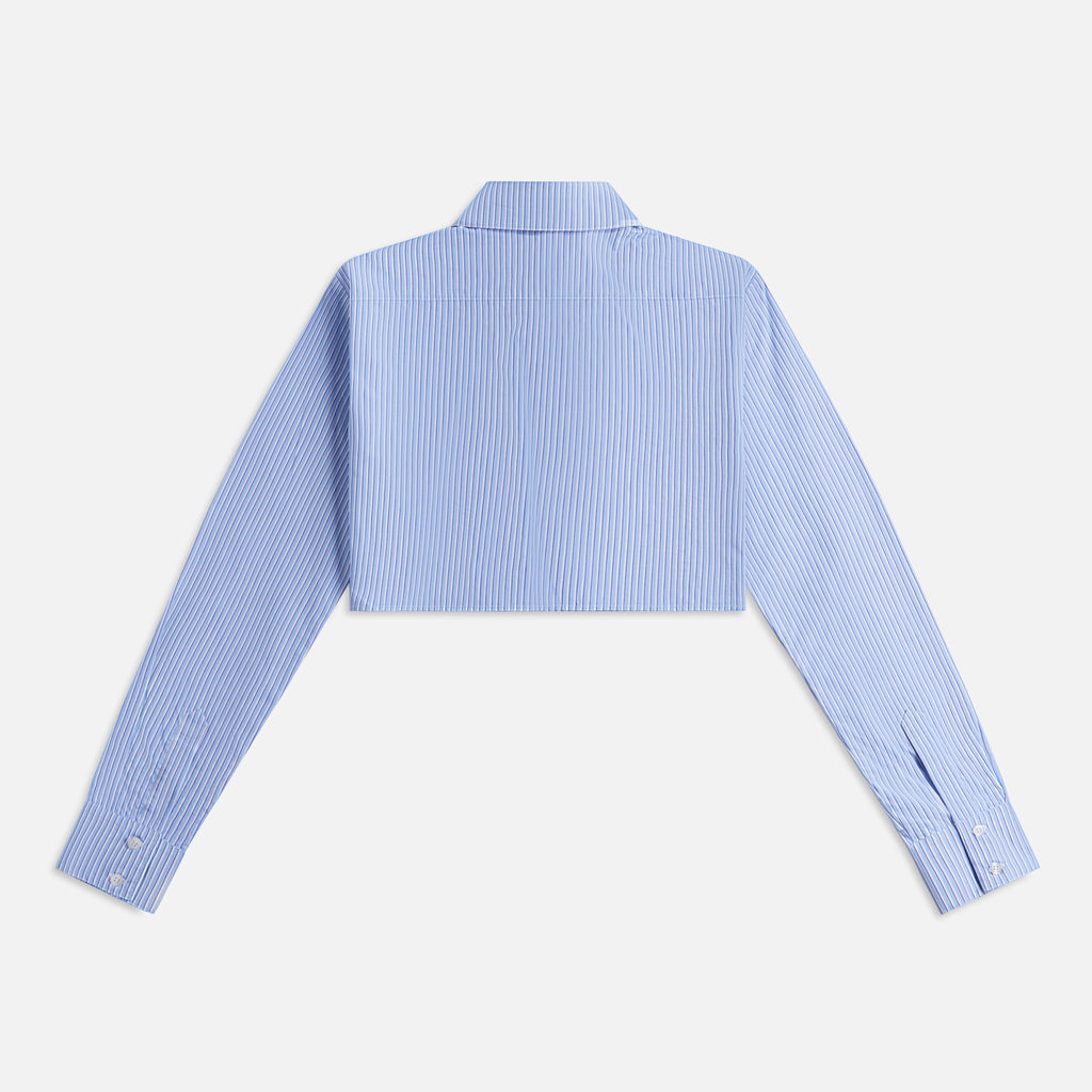 Coperni Stripped Cropped Shirt - Blue