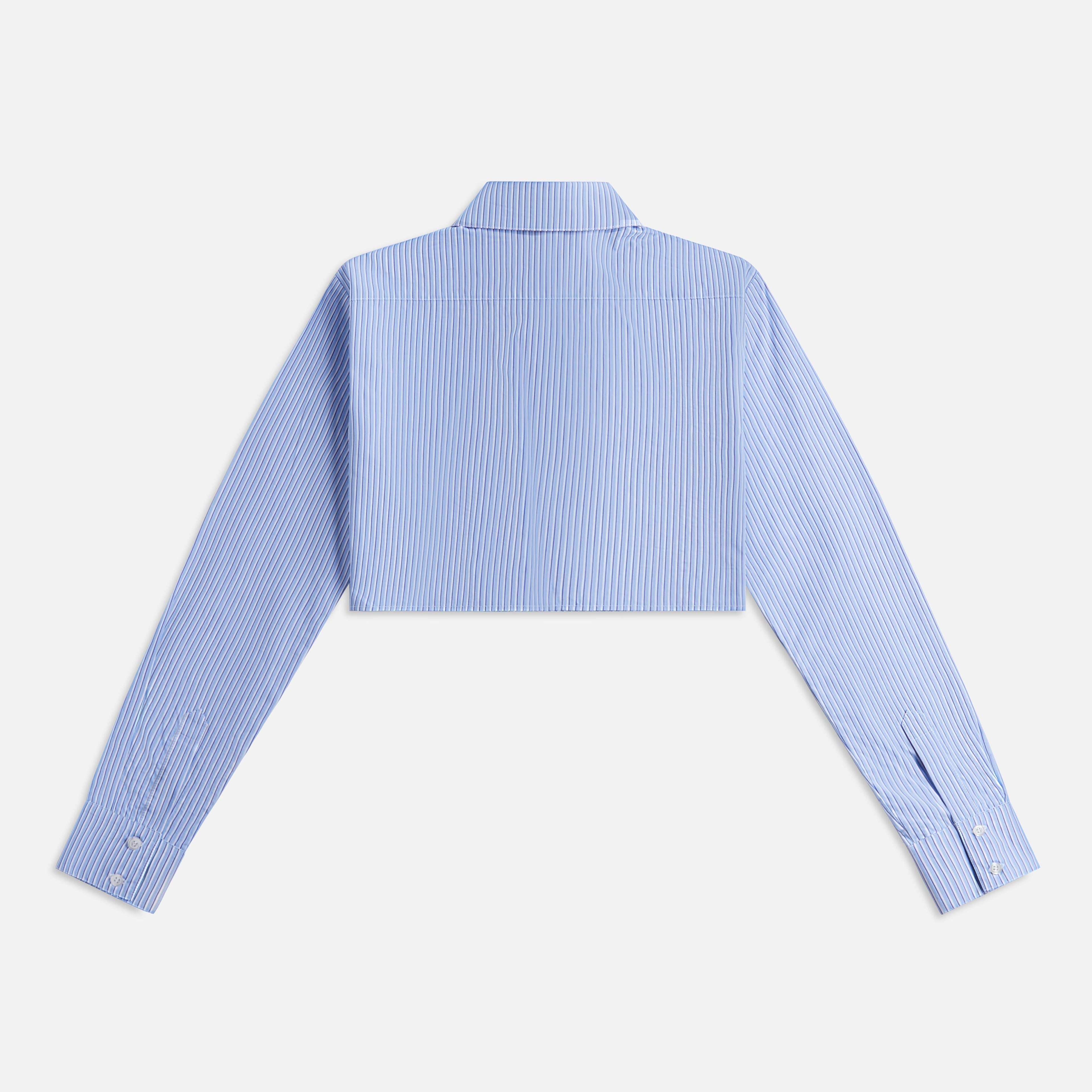 Coperni Stripped Cropped Shirt - Blue