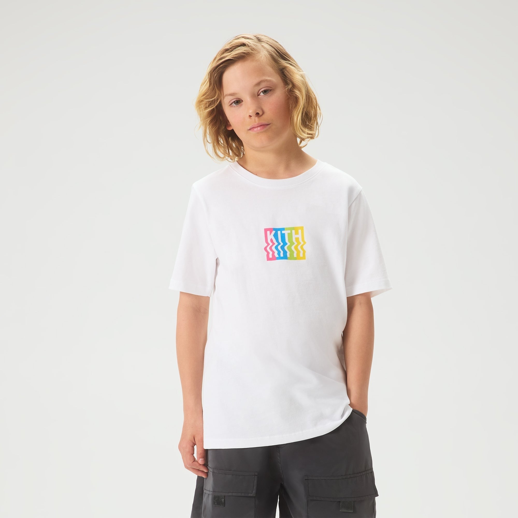 Kith Kids Warp Logo Graphic Tee - White