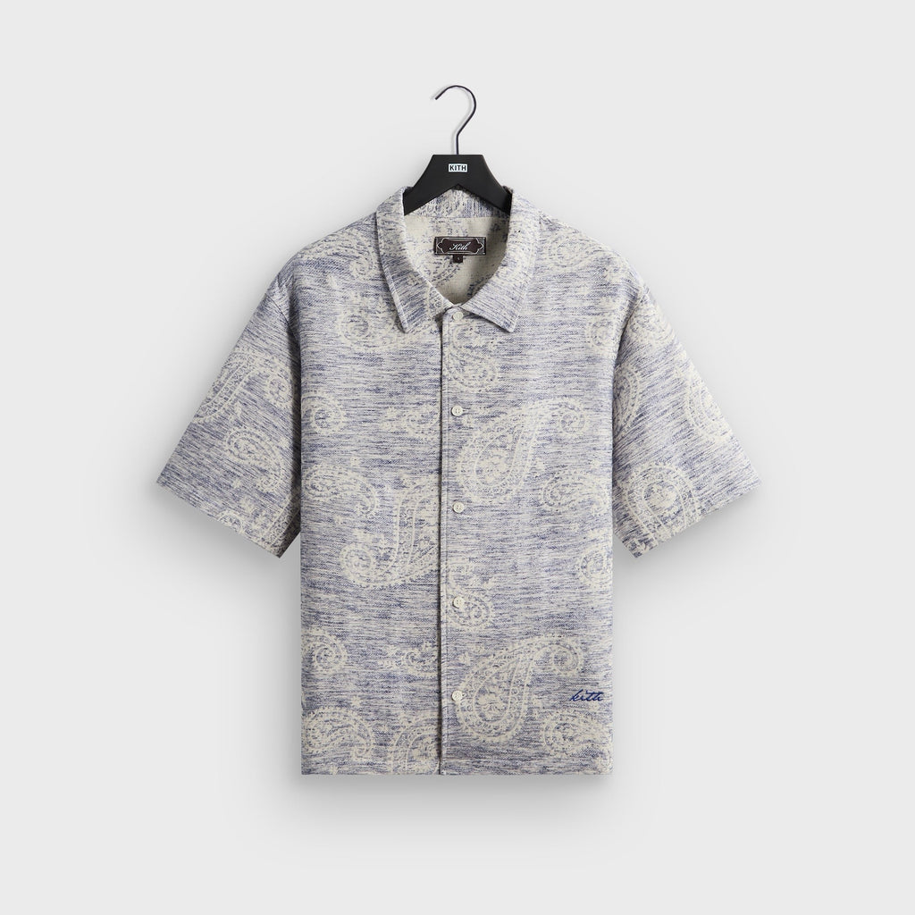 Kith Heathered Paisley Torin Shirt - Light Indigo