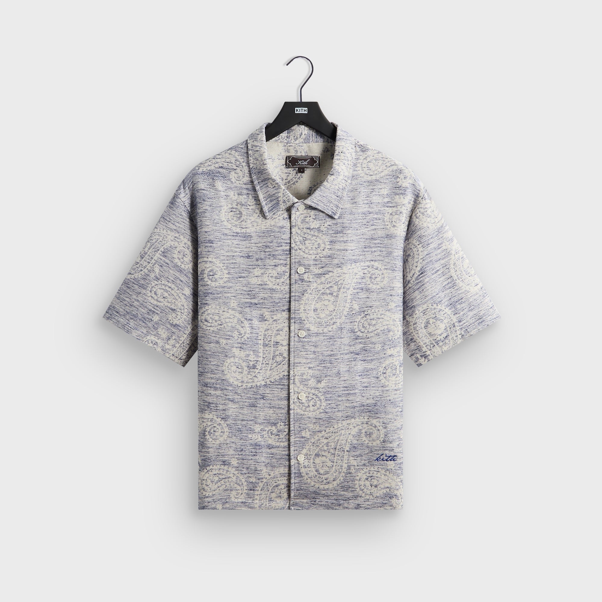 Kith Heathered Paisley Torin Shirt - Light Indigo