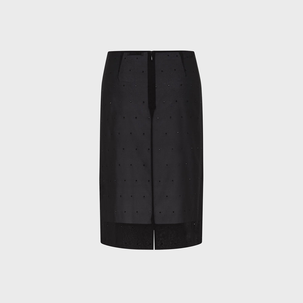 St. Agni Silk Glass Bead Skirt - Black