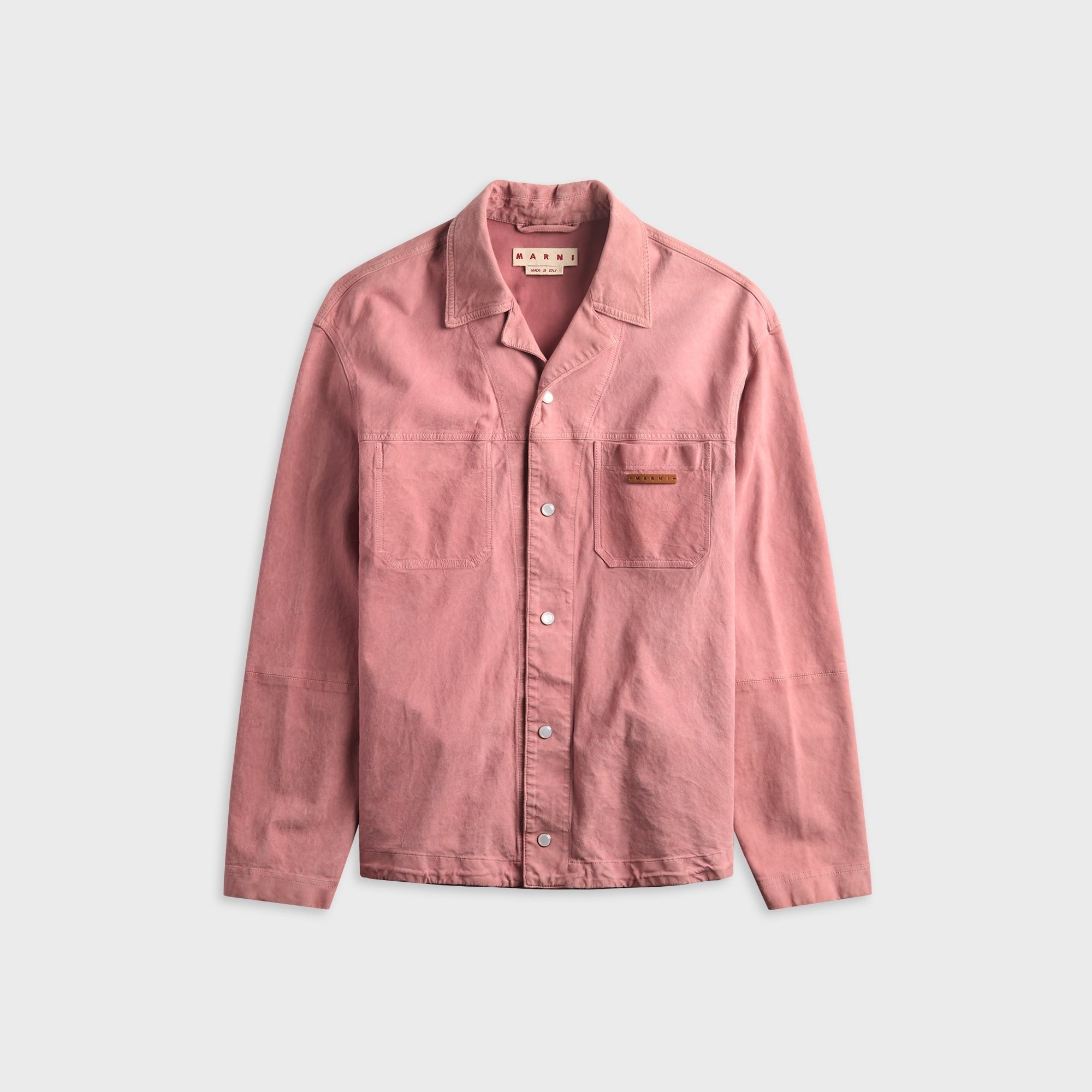 Marni Soft Suede Overshirt - Chalk Mauve