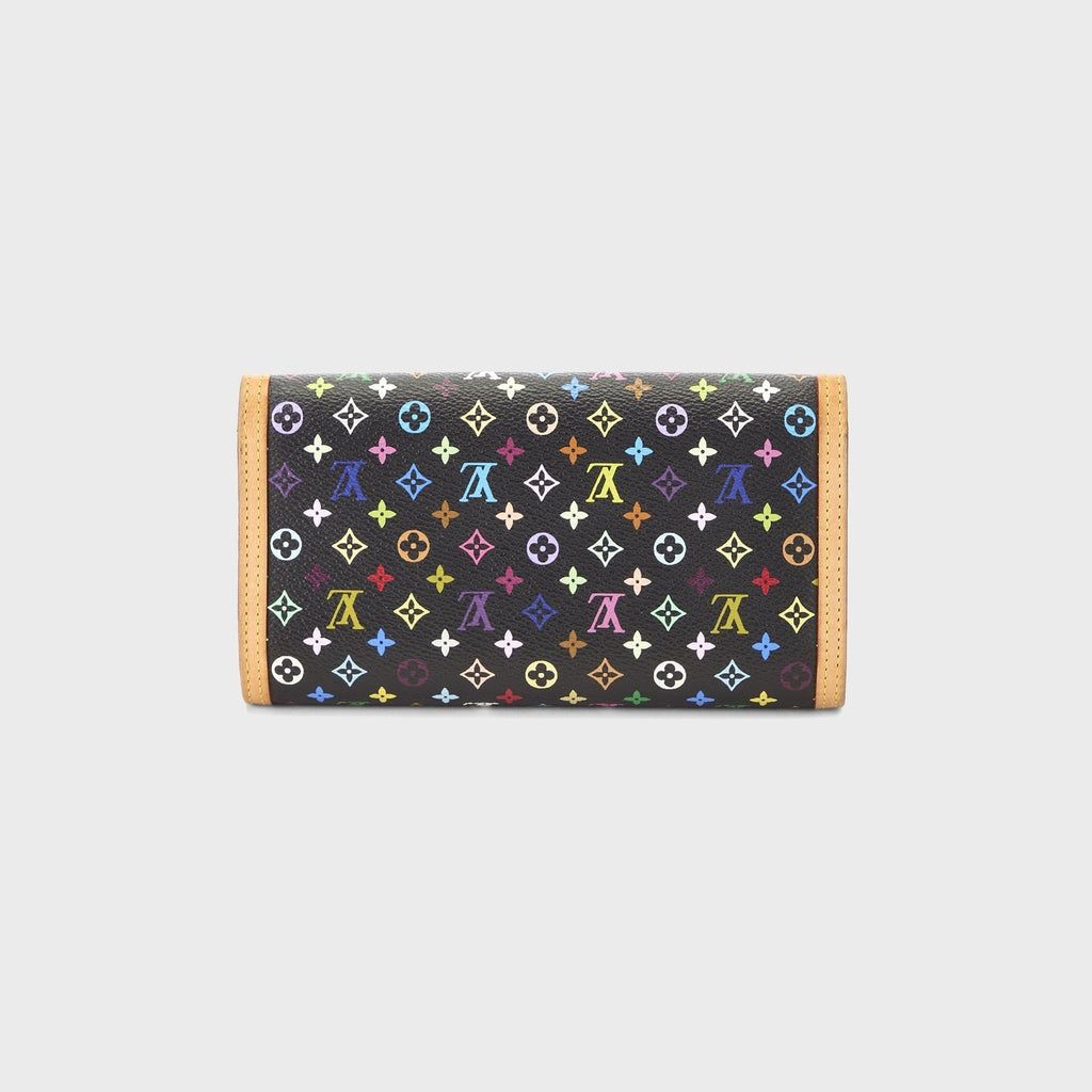 WGACA Louis Vuitton x Takashi Murakami International Wallet - Black / Multi