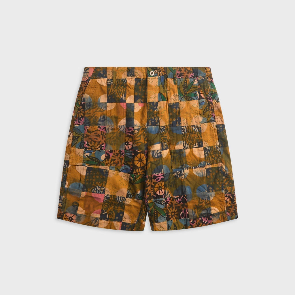 Engineered Garments Multi Pattern Patchwork Fatigue Short - Olive