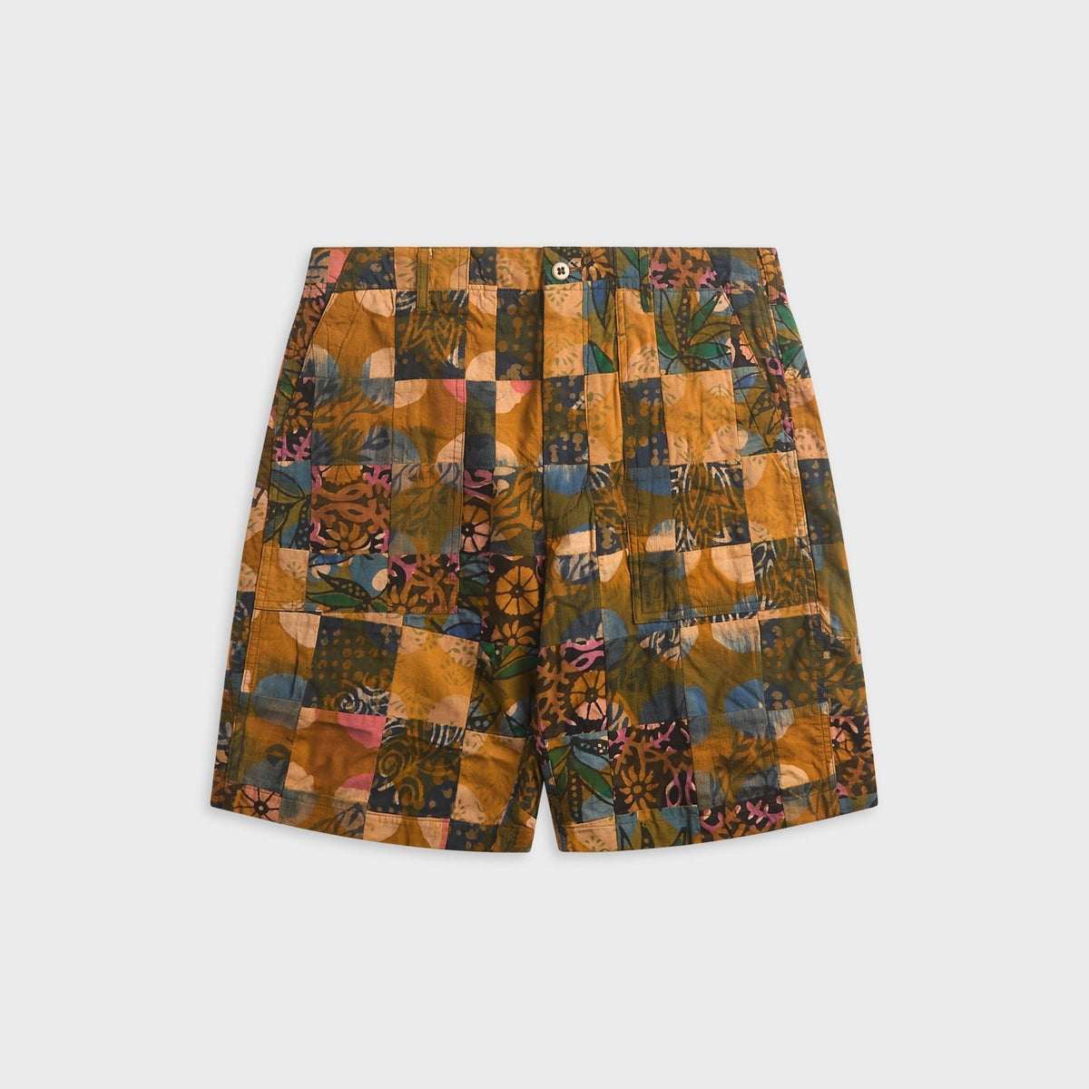 Engineered Garments Multi Pattern Patchwork Fatigue Short - Olive