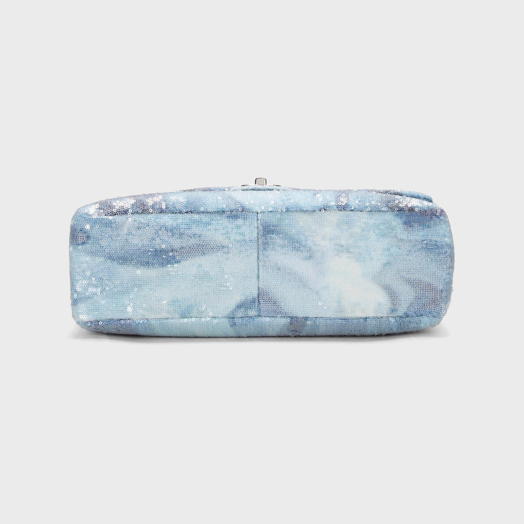 WGACA Chanel Sequin Waterfall Large Flap Bag - Blue