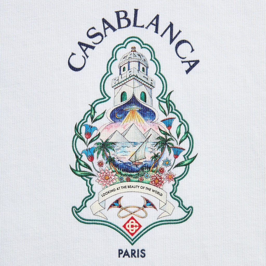 Casablanca Hotel Emblem Short Sleeve Tee - White