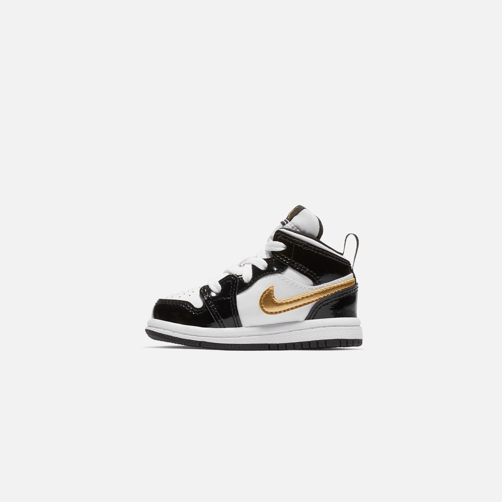 Nike TD Air Jordan 1 Mid SE - Black / Metallic Gold / White