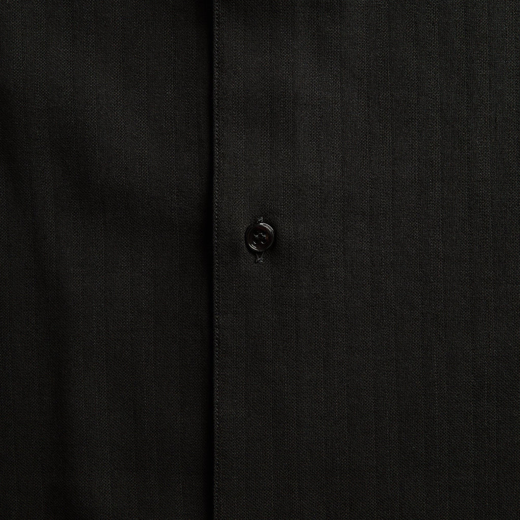 Studio Nicholson Sanko Matelasse Short Sleeve Shirt - Black