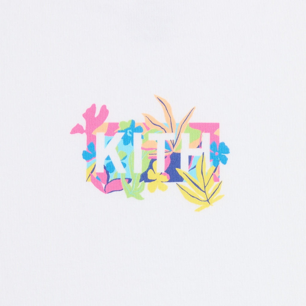 Kith Kids Abstract Tropical Classic Logo Graphic Tee - White