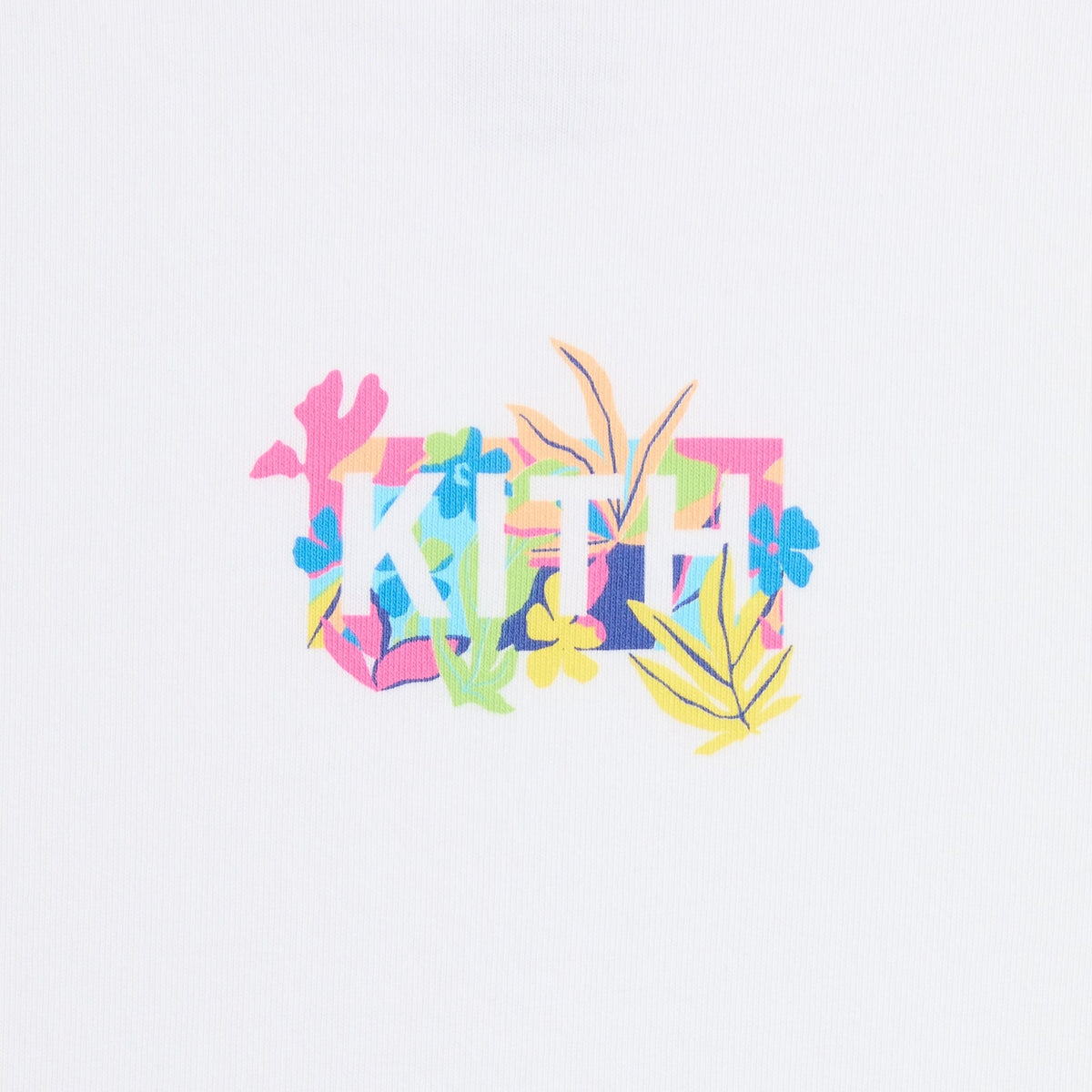 Kith Kids Abstract Tropical Classic Logo Graphic Tee - White