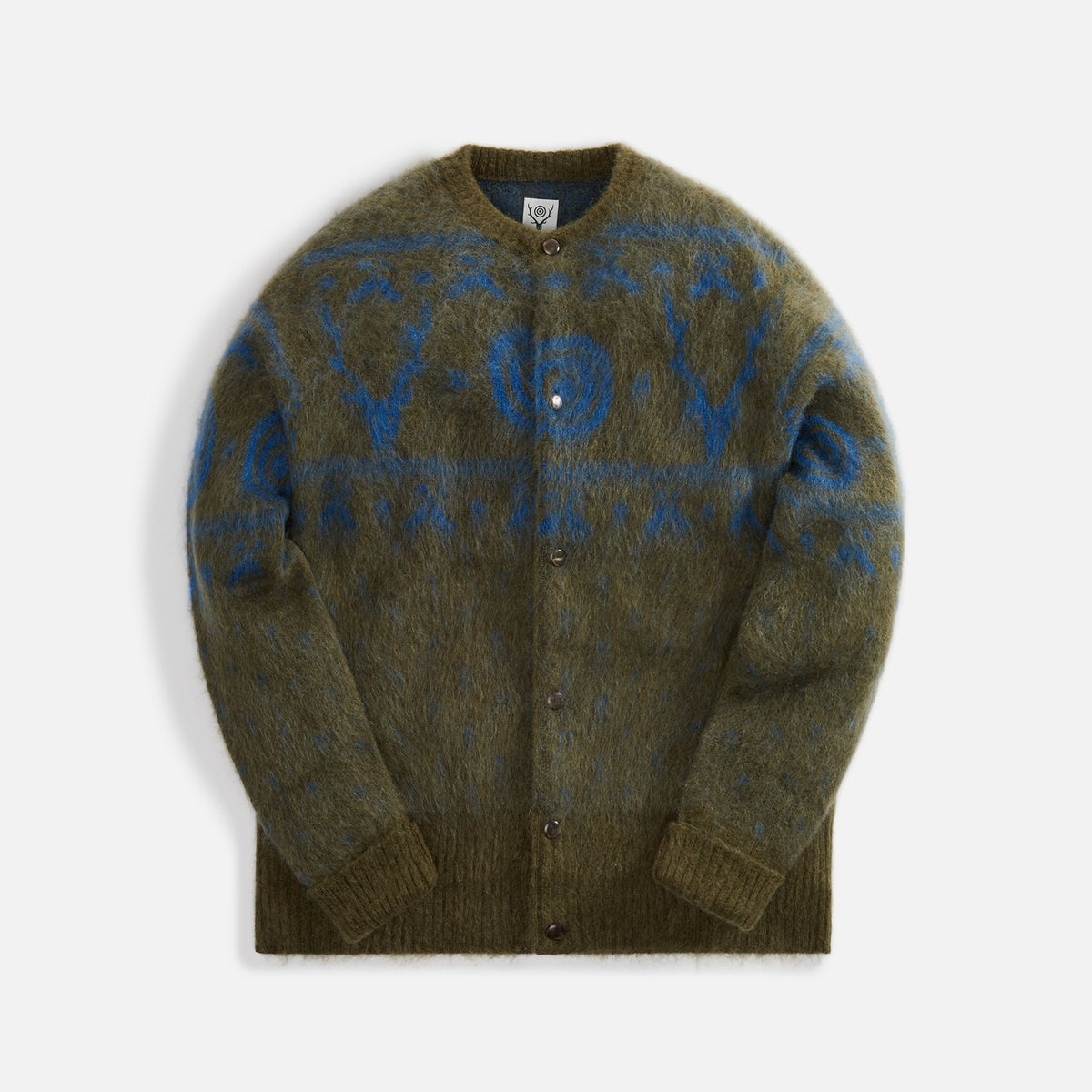 South2 West8 Loose Fit Crew Neck Cardigan S2W8 Nordic - Navy