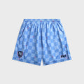 NAHMIAS Scribble Check Soccer Short - Blue Iris
