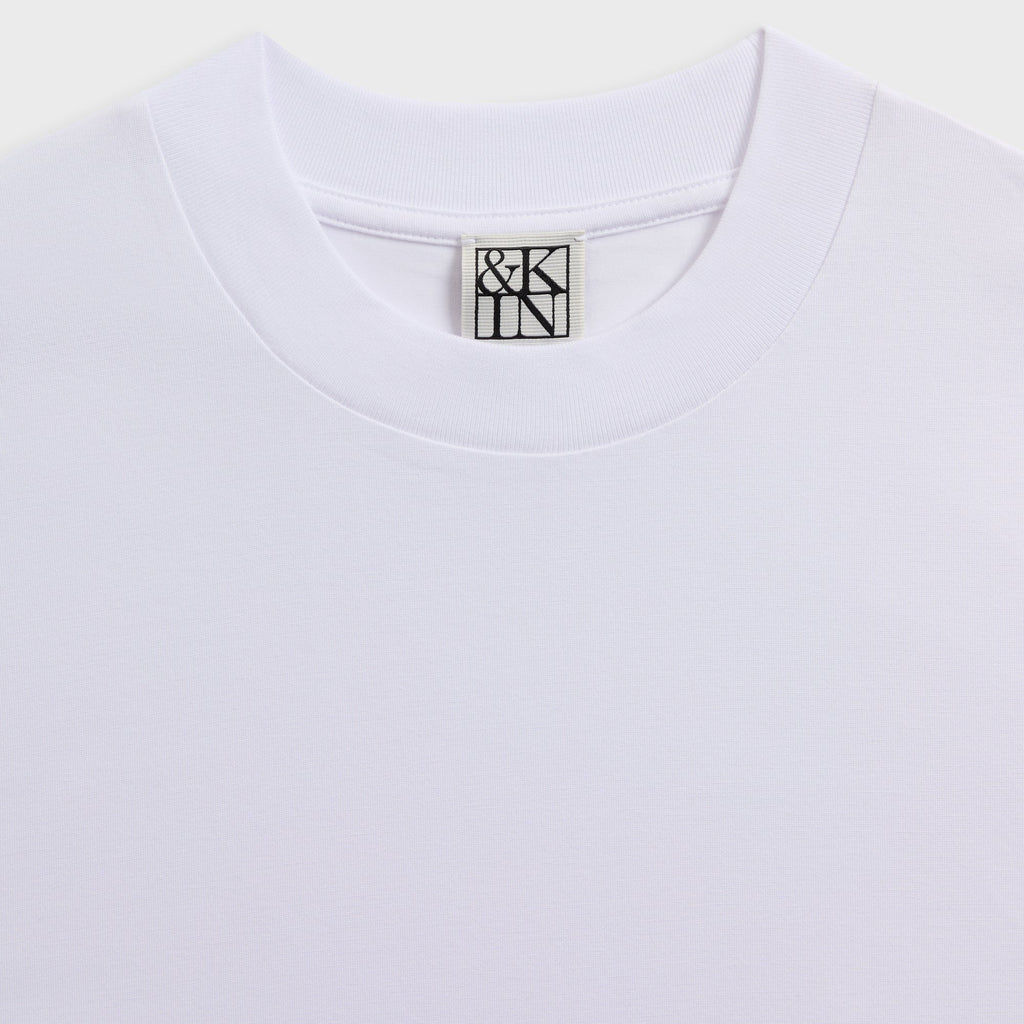 &Kin Mock Neck Albie Tee - White