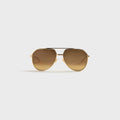Bottega Veneta Light Ribbon 60MM Pilot Sunglasses - Gold / Brown