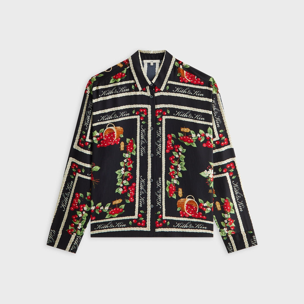 Kith Women Siena Cherry Button Up Shirt - Black