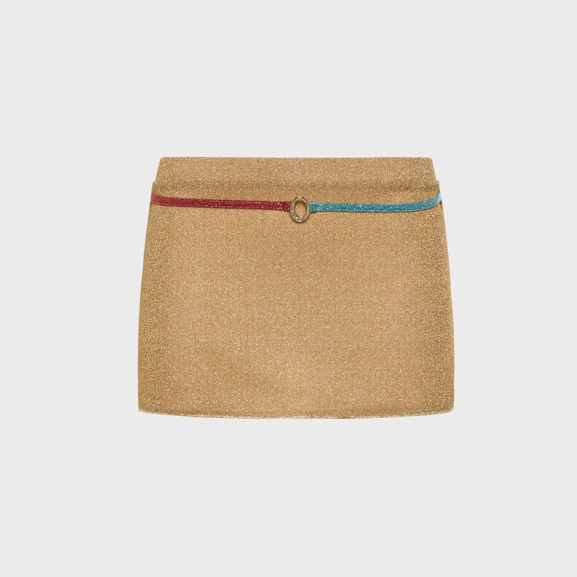 Oseree Lumiere Mini Skirt - Gold / Sea Turquoise / Coral
