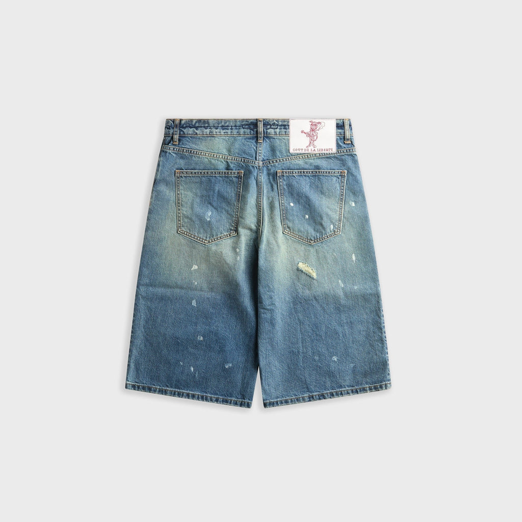 Coût De La Liberté Zander Crispy Denim Baggy Short - Guild Quilt
