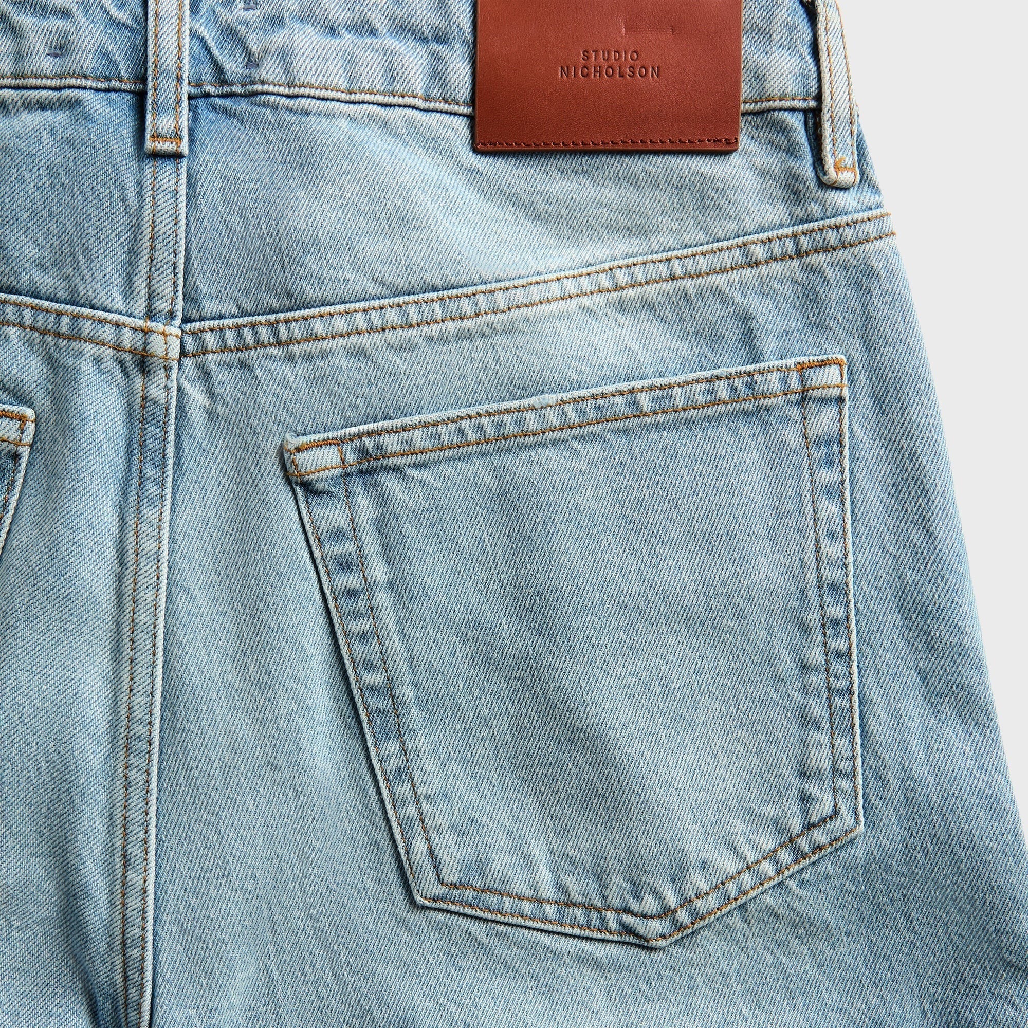 Studio Nicholson Riso Straight Leg Denim Pant - Bleached Wash