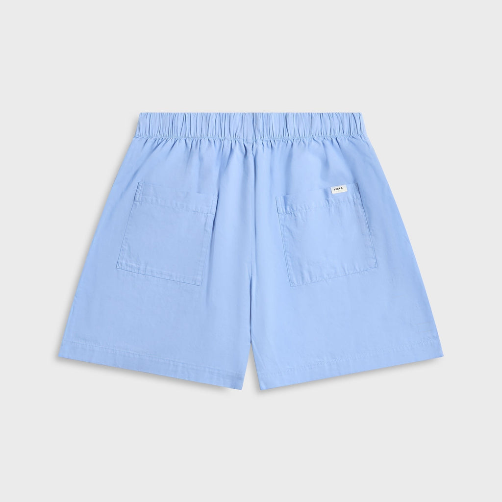 Tekla Poplin Pyjama Shorts - Solid Cornflower Blue