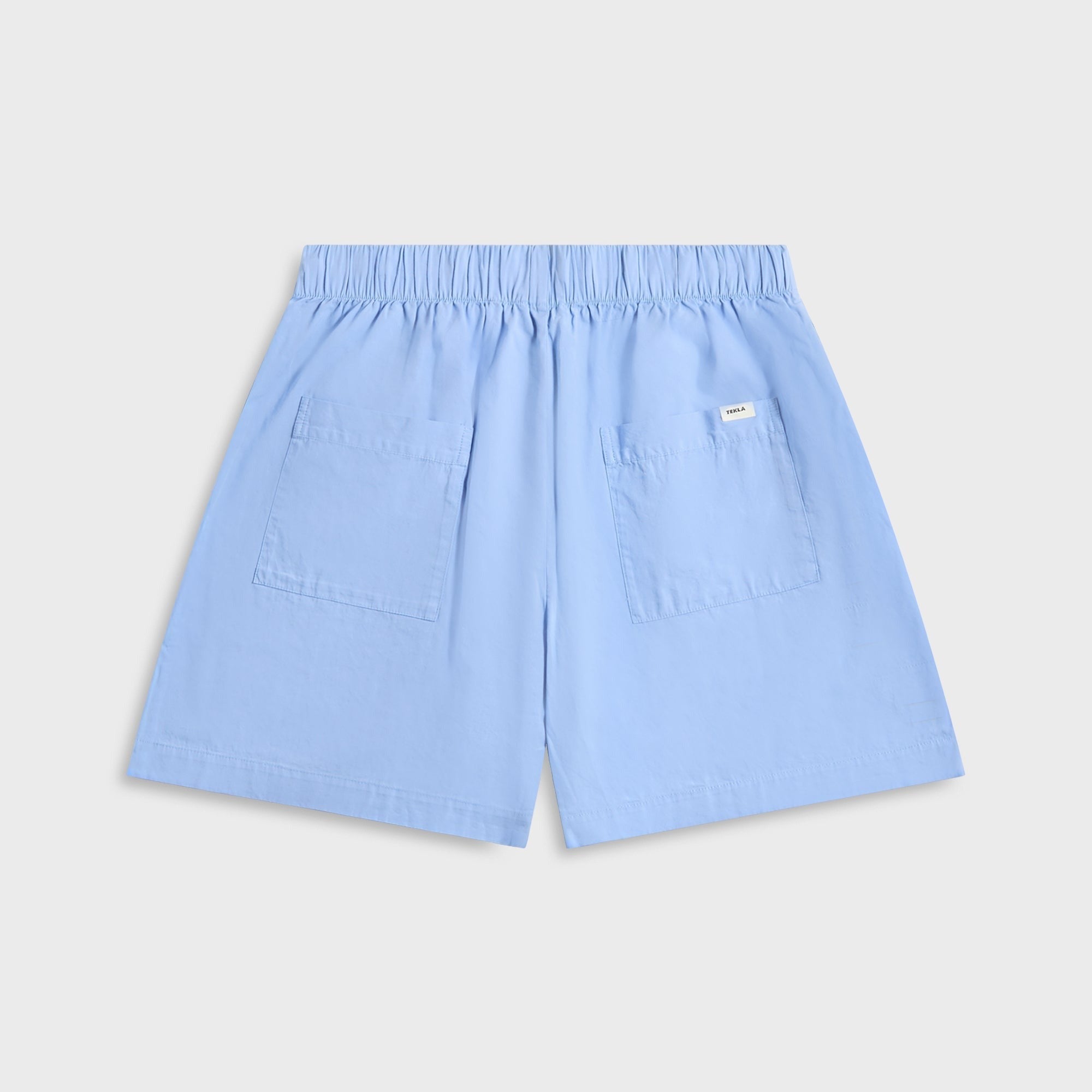 Tekla Poplin Pyjama Shorts - Solid Cornflower Blue