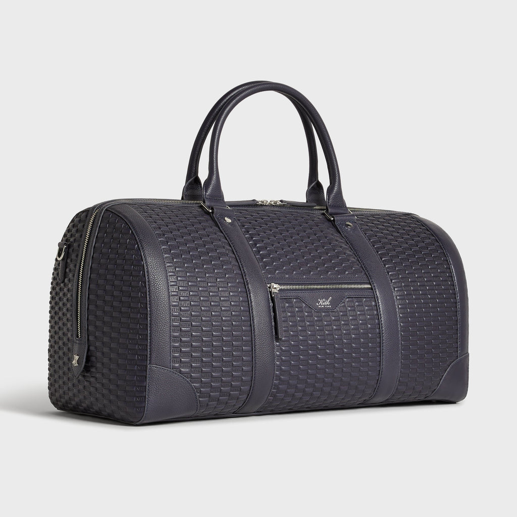 Kith Monogram Tumbled Leather Traveler K55 Duffle Bag - Ink