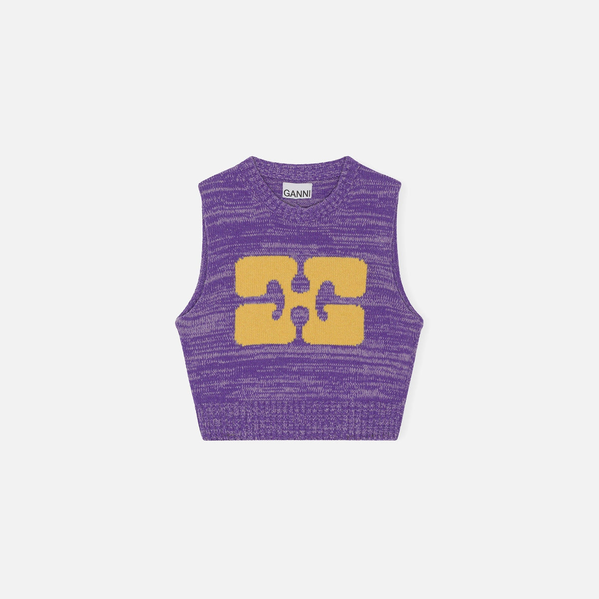 Ganni Graphic Cropped Vest - Purple Wine