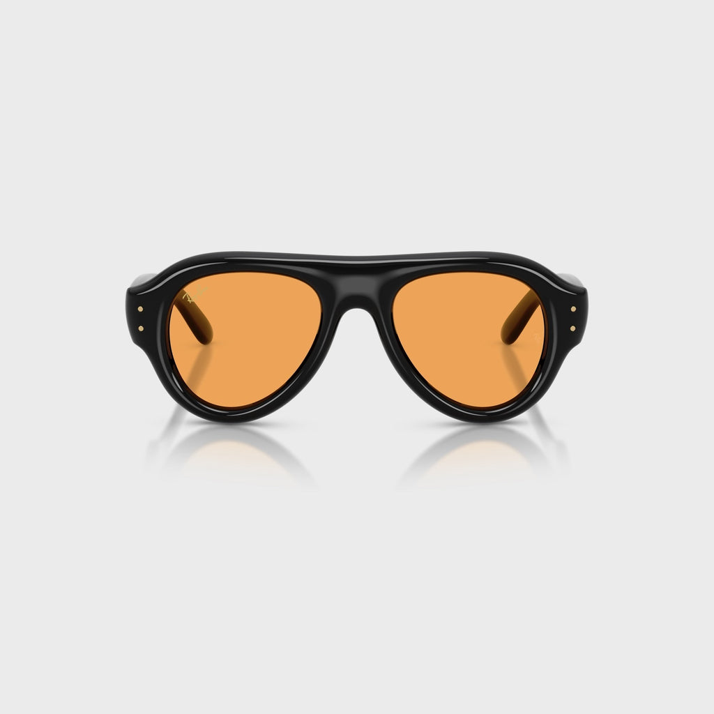 Ray-Ban x A$AP Rocky Aviator Puffer Sunglasses - Black Frame / Orange Lens