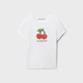 Alexander Wang Cherry Graphic With Contrast Trim Tee - White