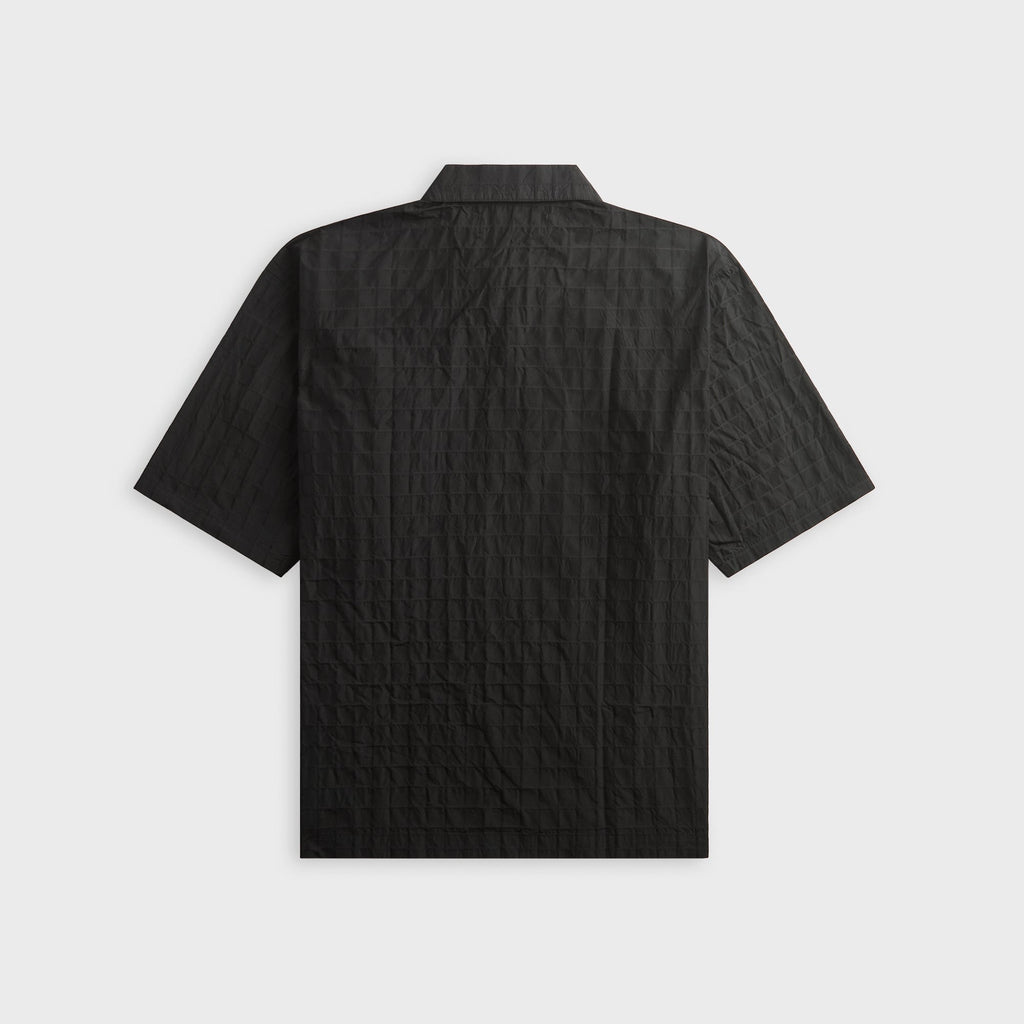 Metalwood Oversized Snap Top Polo - Black