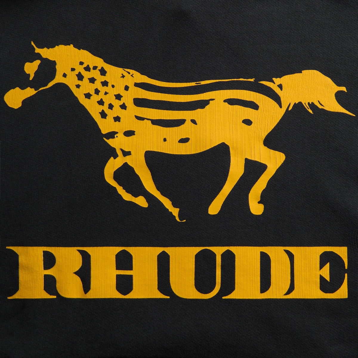 Rhude Dinero Hoodie - Vintage Black / Yellow