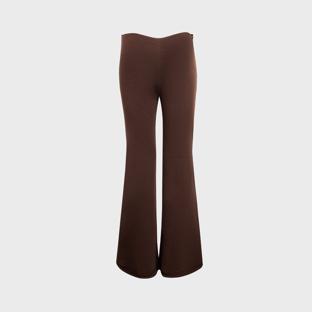 Isa Boulder Flare Linen Pants - Brown