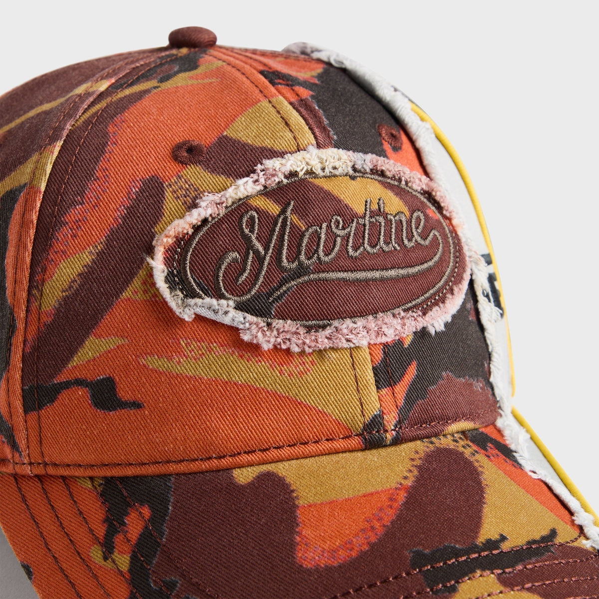Martine Rose Collage Cap - Orange Camo / Grey