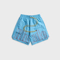 Rhude Logo Track Short - Baby Blue / Red