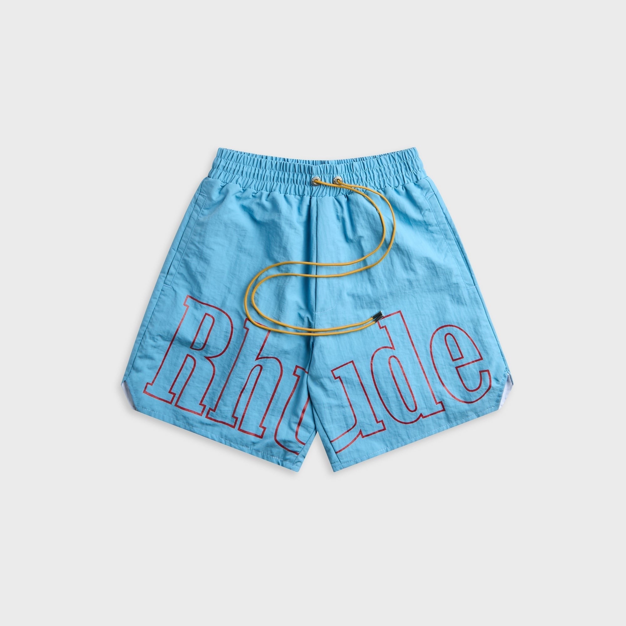 Rhude Logo Track Short - Baby Blue / Red