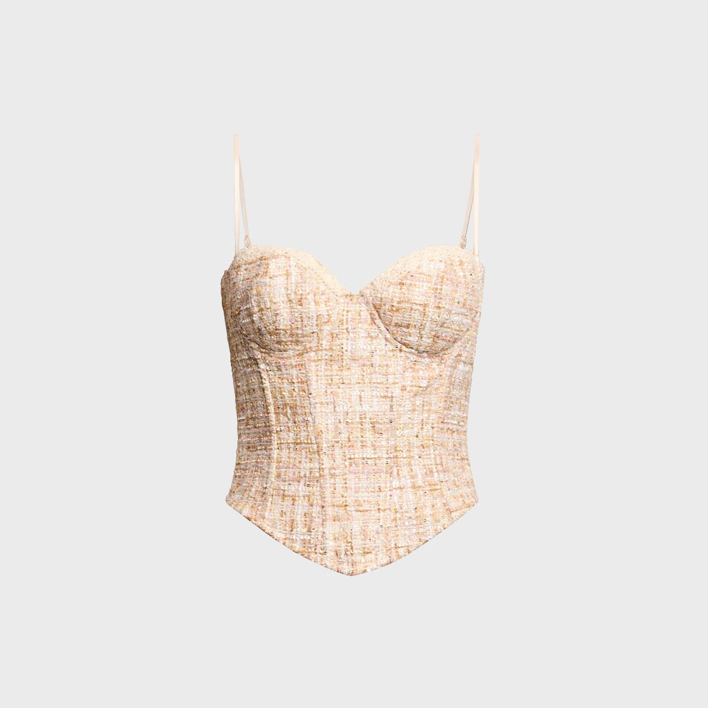 GUIZIO Genevieve Lace Trim Bustier - Rose Mist