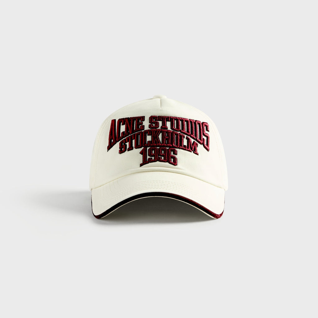 Acne Studios Embroidered Logo Cap - White / Red