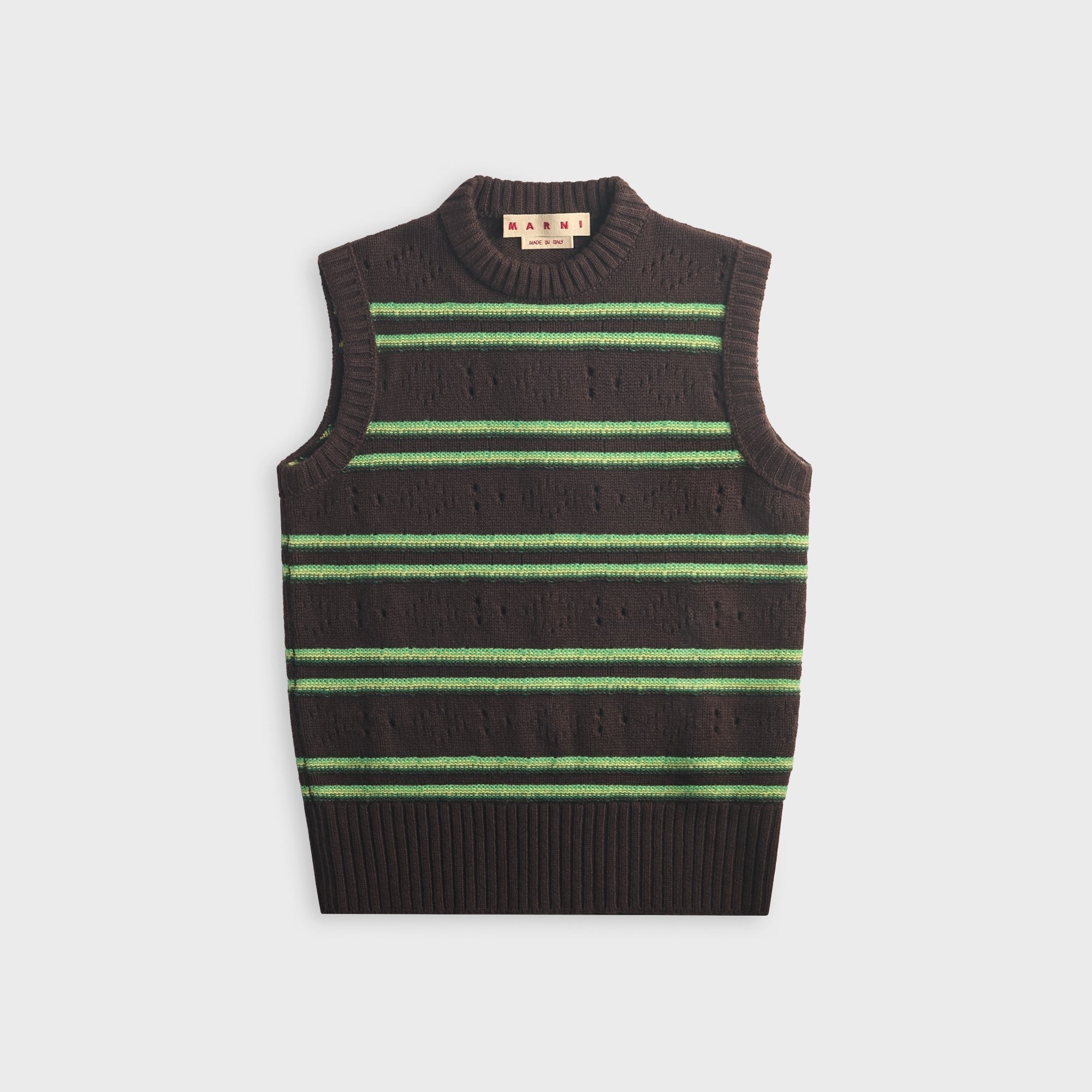 Marni Cashmere Vest With Openwork Knit - Brown