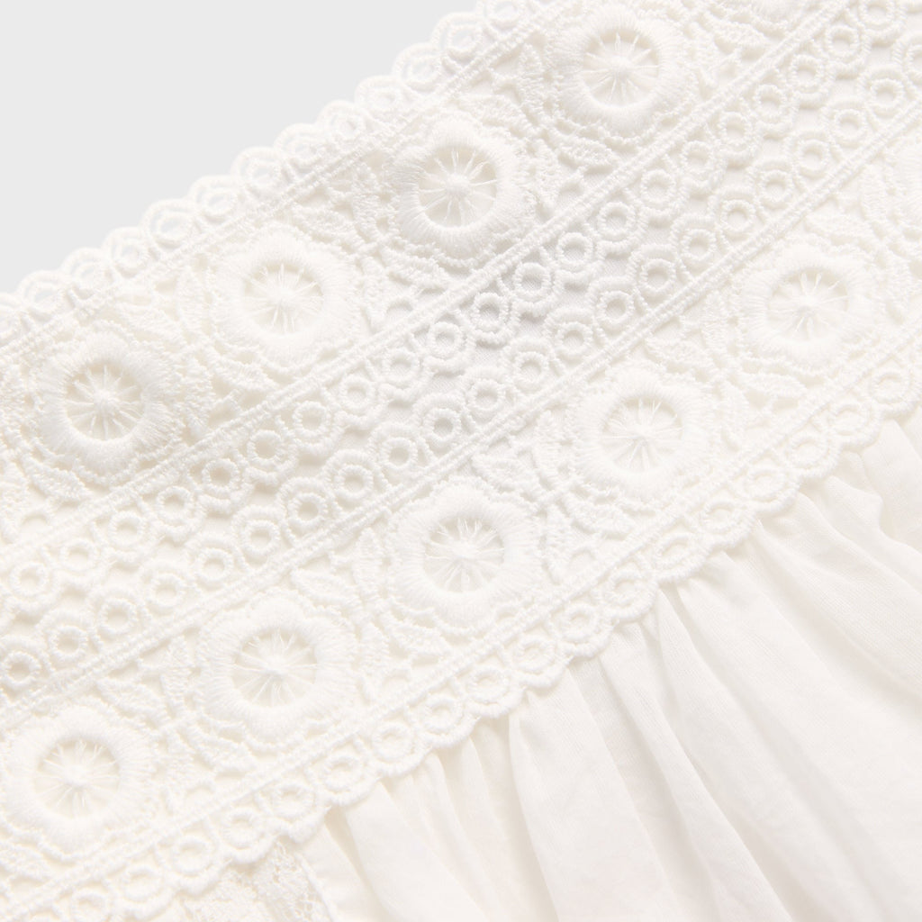 GUIZIO Ell Lace Trim Mini Skirt - Ivory