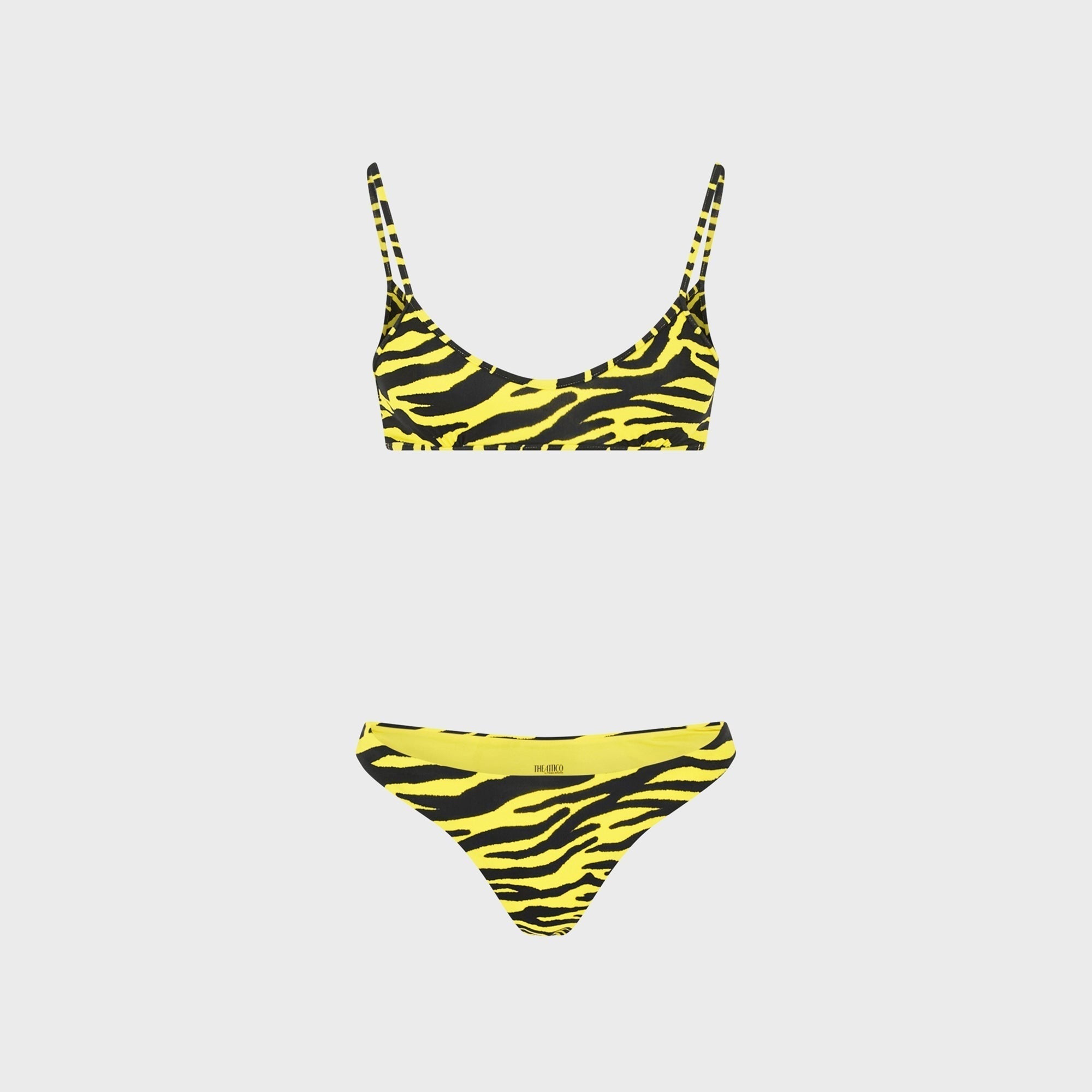 The Attico Zebra Bikini Set - Yellow