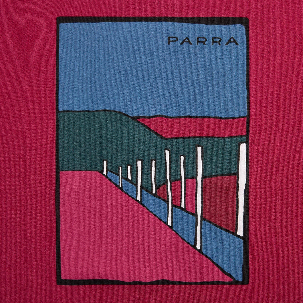 by Parra Beach Parking Tee - Raspberry