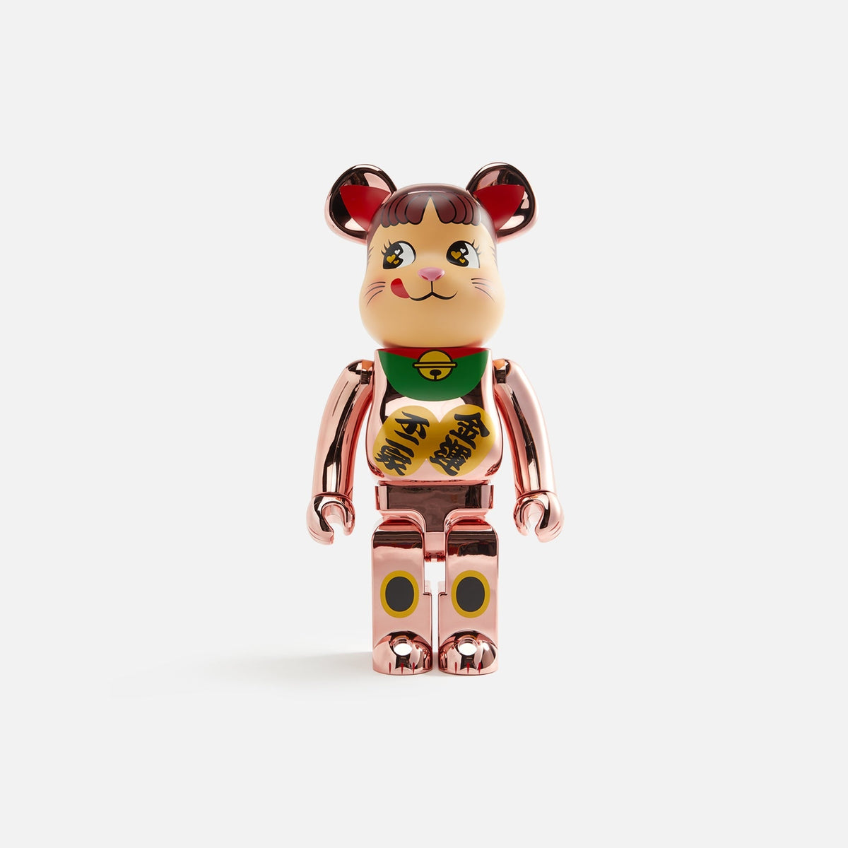 Medicom Toy BE@RBRICK Manekineko Pekochan Fortune Double Coin 1000% - Pink / Gold Plating