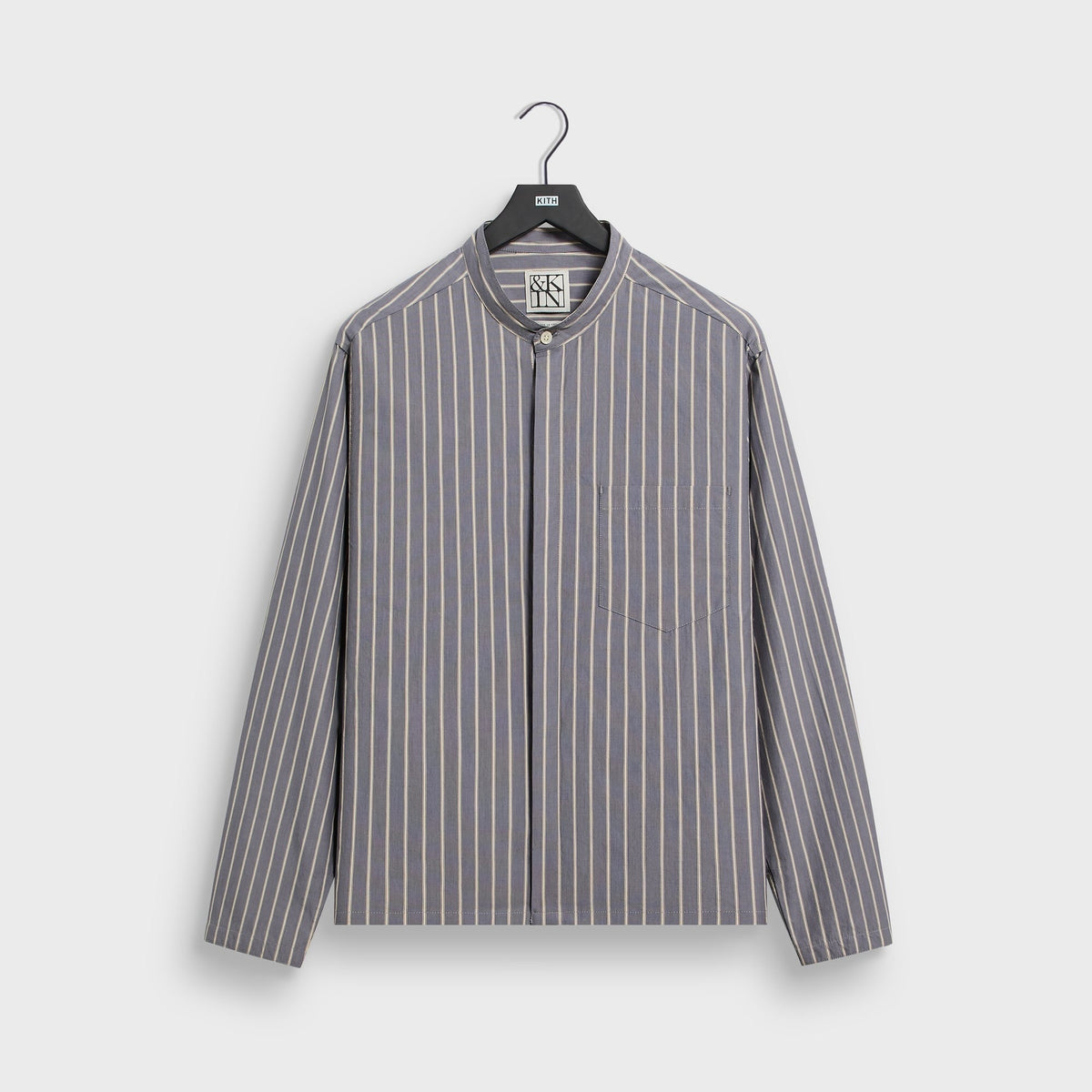 &Kin Striped Poplin Nico Shirt - Chasm