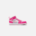 Nike Pre School Air Jordan 1 Mid - White / Med Soft Pink / Fierce Pink