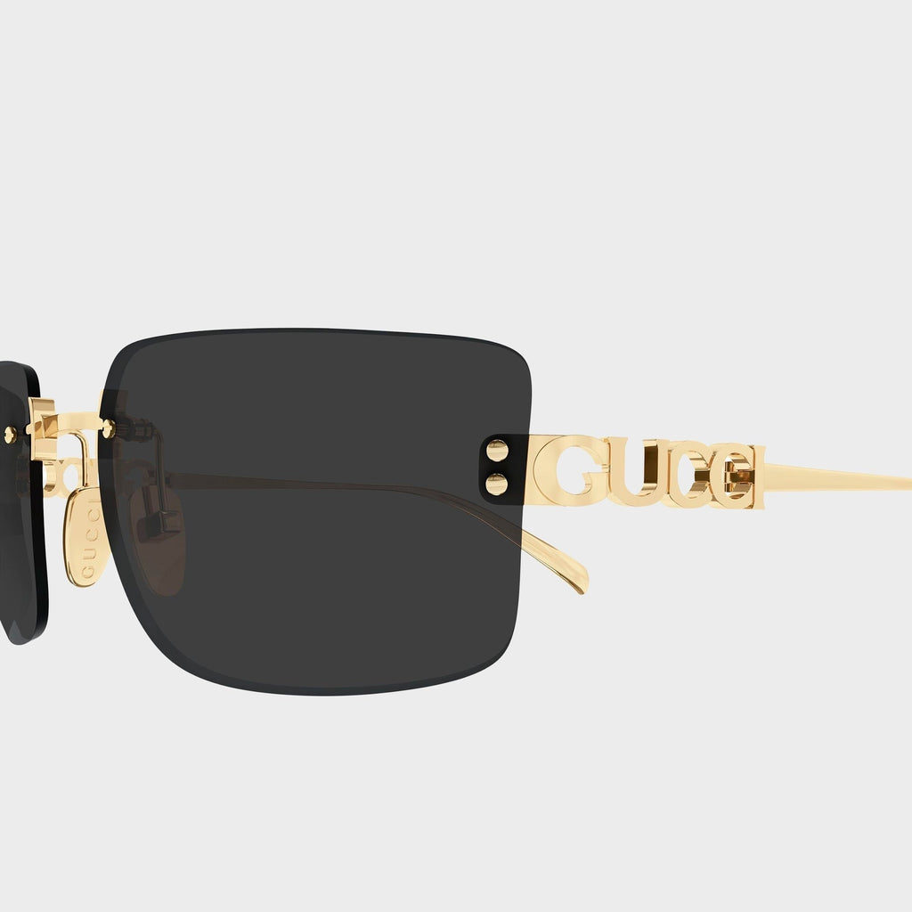 Gucci GG2038S Woman Rectangle Sunglasses - Gold / Grey