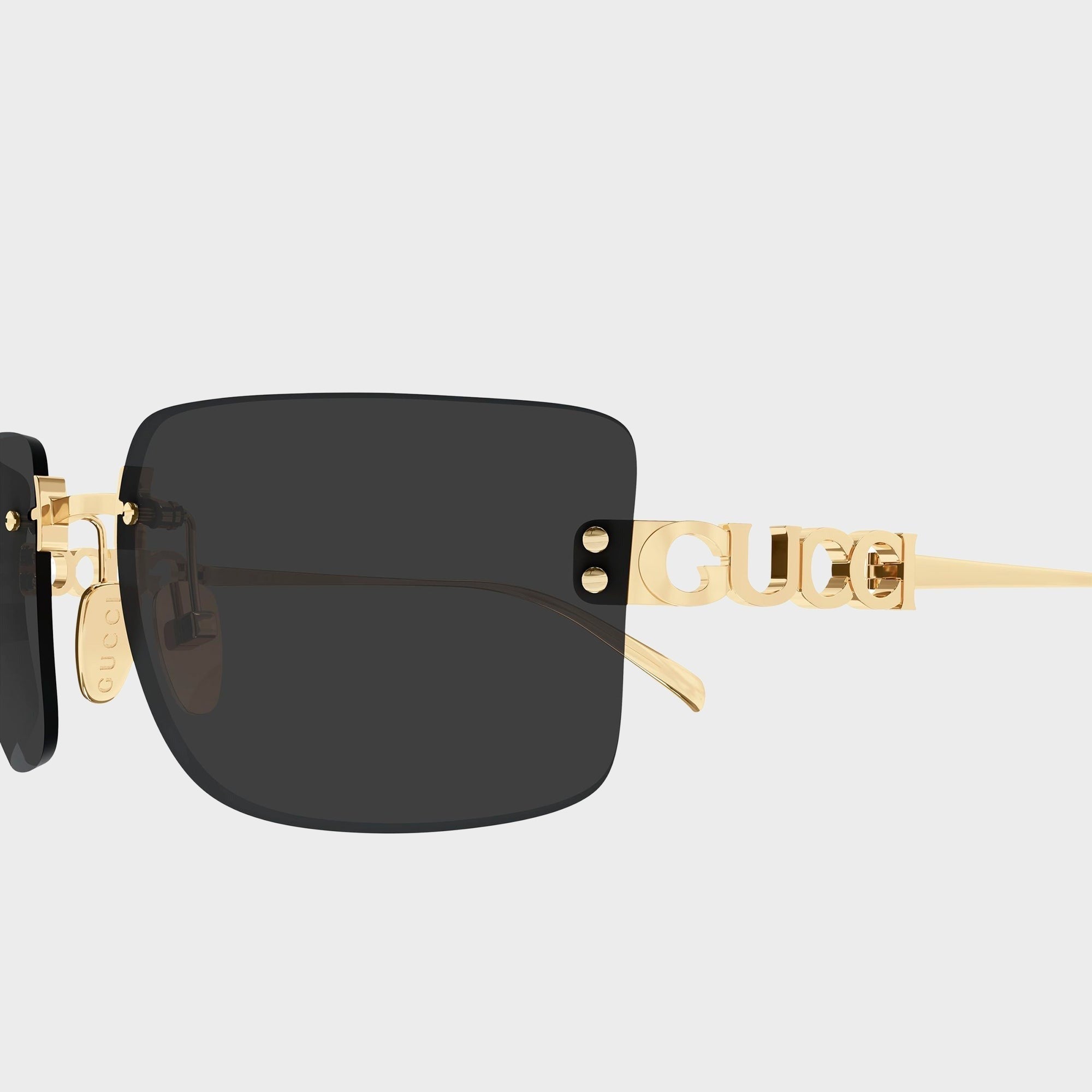 Gucci GG2038S Woman Rectangle Sunglasses - Gold / Grey