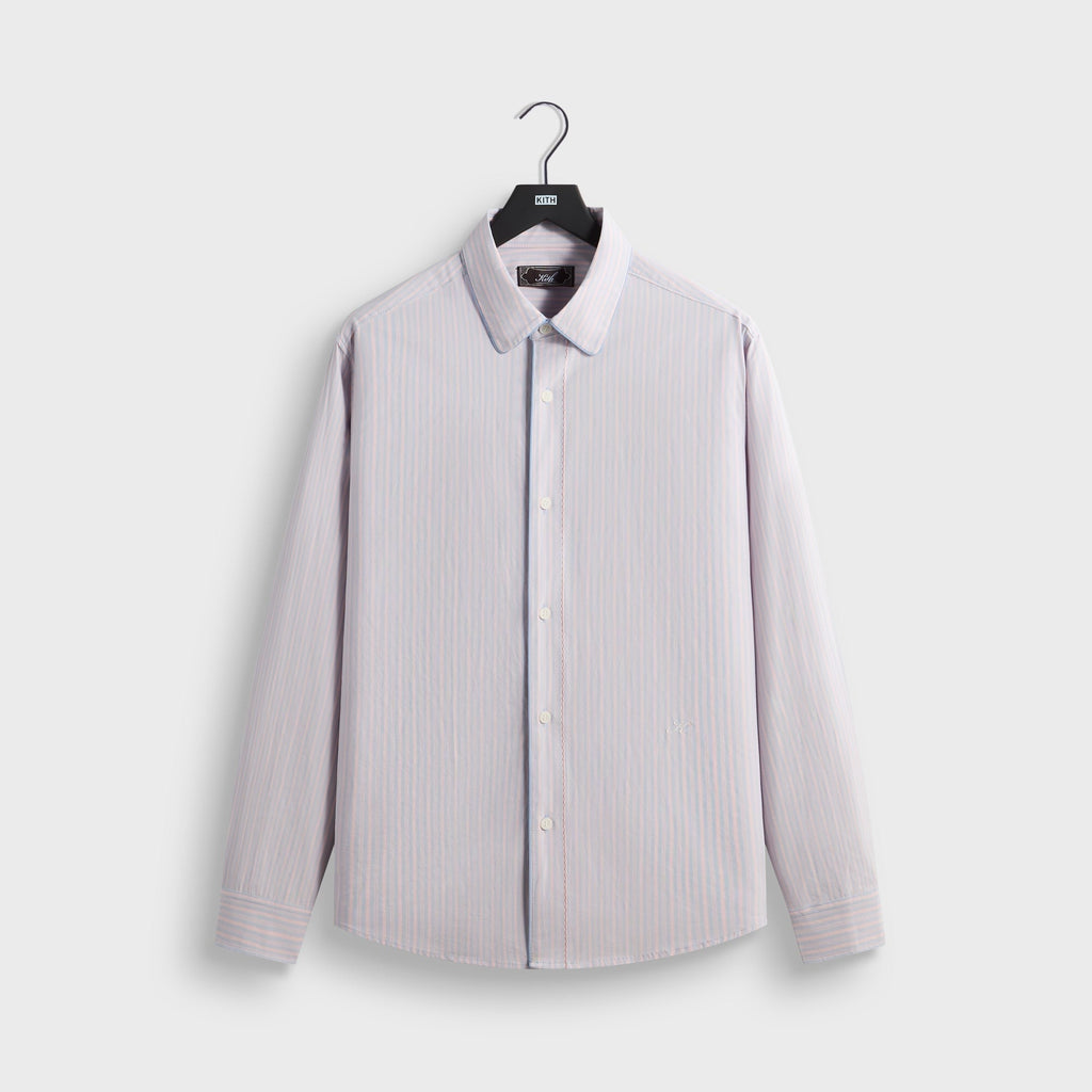Kith Striped Poplin Georgie Shirt - Hydrangea